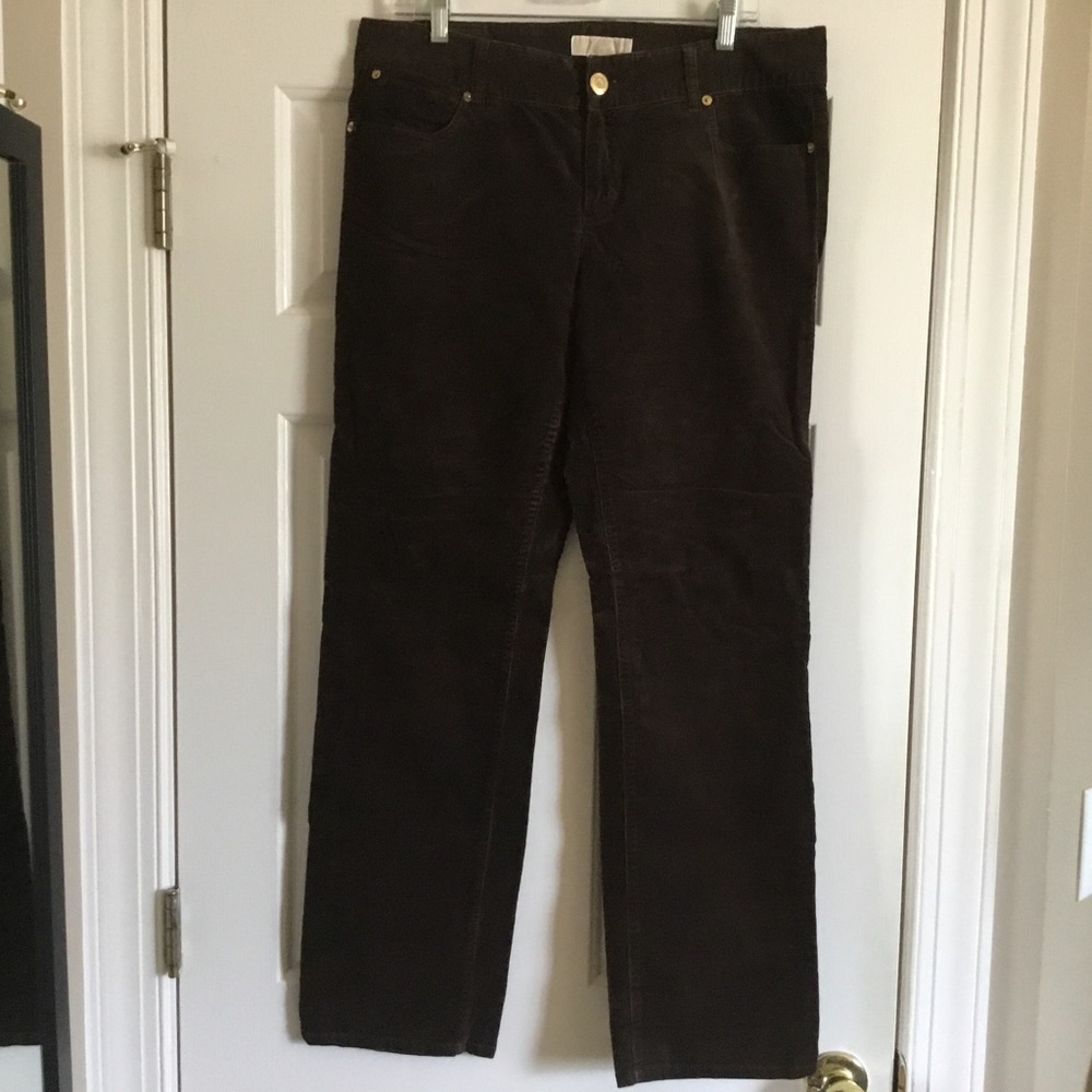 MICHAEL KORS brown corduroy straight leg pants 12